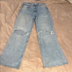 Zara Light Blue Straight Leg Jeans